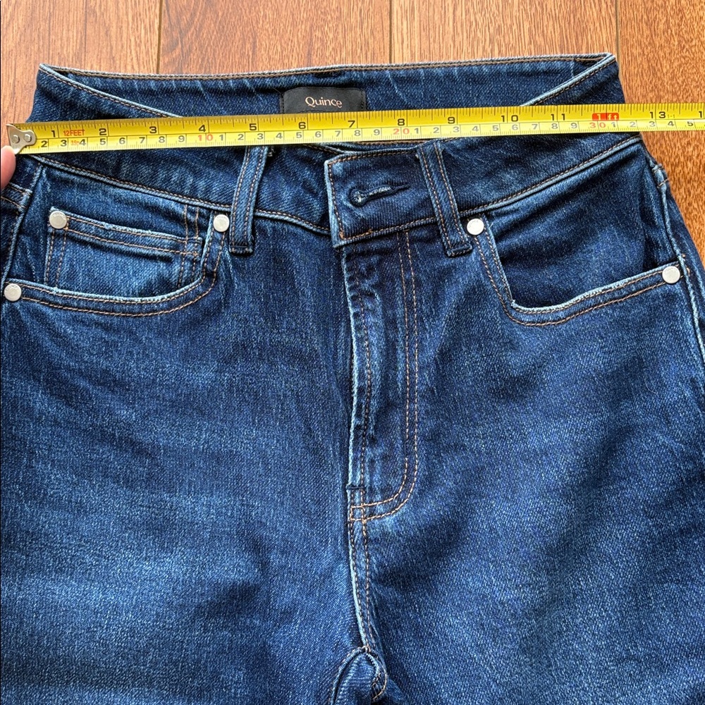 Quince Bella Stretch Cropped Straight Jeans 25 Stormy Blue (Dark Wash) in EUC - Picture 7 of 9